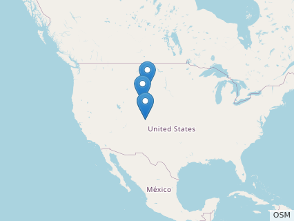 Locations where Nanosaurus fossils were found.