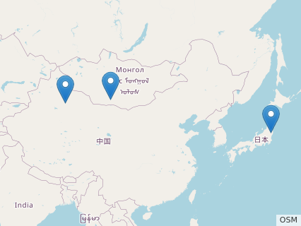 Locations where Nemegtosaurus fossils were found.