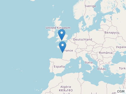 Locations where Neovenator fossils were found.