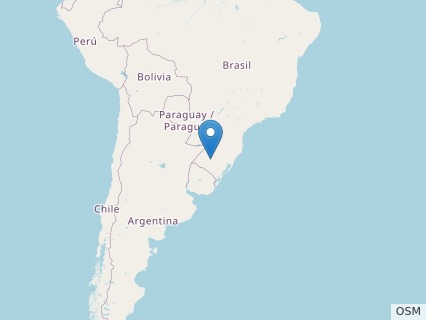 Locations where Nhandumirim fossils were found.