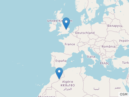 Locations where Nicorhynchus fossils were found.