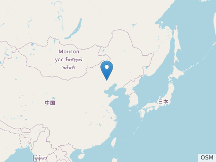 Locations where Ningchengopterus fossils were found.