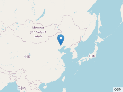 Locations where Ningyuansaurus fossils were found.