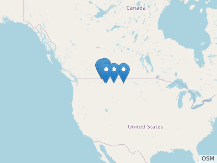 Locations where Orodromeus fossils were found.