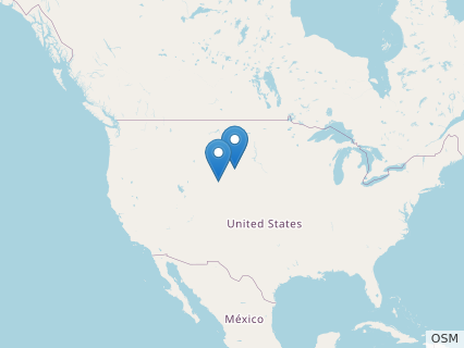 Locations where Osmakasaurus fossils were found.