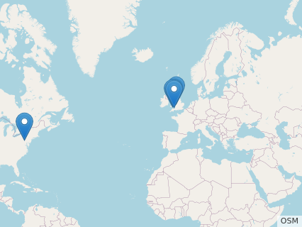 Locations where Palaeosaurus fossils were found.