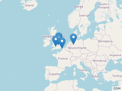 Locations where Peloneustes fossils were found.