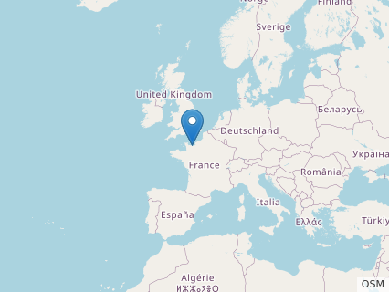 Locations where Piveteausaurus fossils were found.