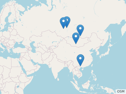 Locations where Prodeinodon fossils were found.