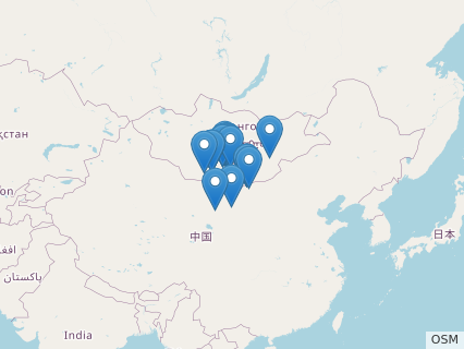 Locations where Protoceratops fossils were found.