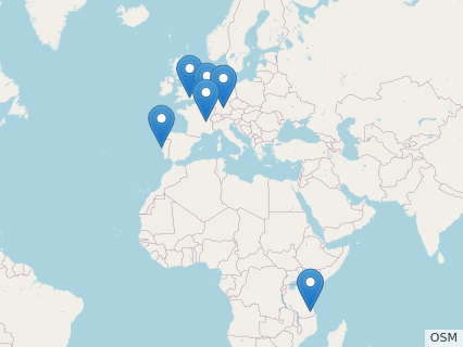 Locations where Pterodactylus fossils were found.