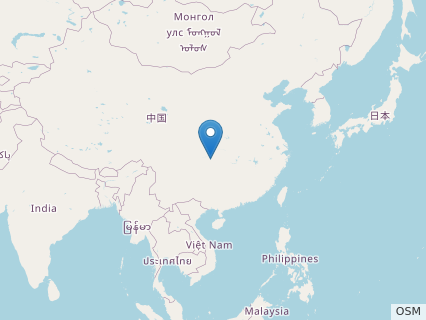 Locations where Qianjiangsaurus fossils were found.