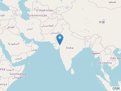 Locations where Rajasaurus fossils were found.