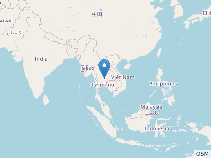 Locations where Ratchasimasaurus fossils were found.