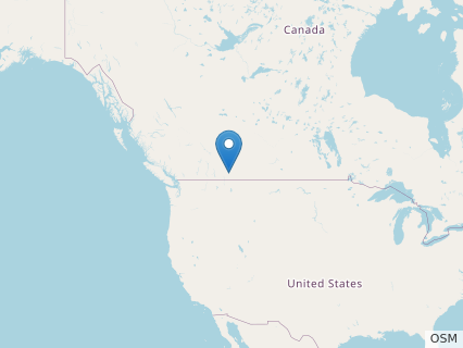 Locations where Regaliceratops fossils were found.