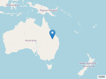 Locations where Rhoetosaurus fossils were found.