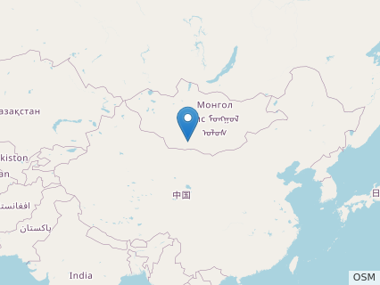 Locations where Rinchenia fossils were found.