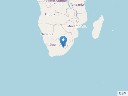 Locations where Sefapanosaurus fossils were found.