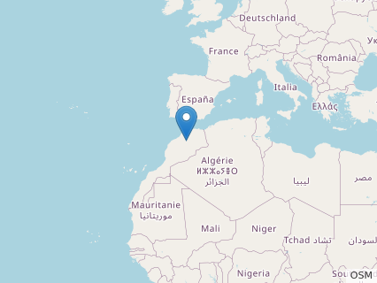 Locations where Spicomellus fossils were found.