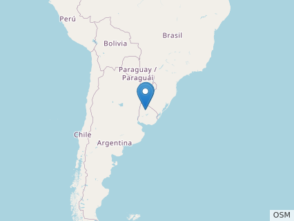 Locations where Tacuadactylus fossils were found.