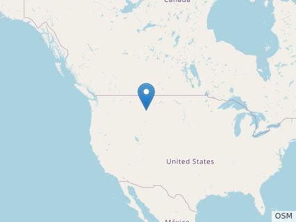 Locations where Tatankacephalus fossils were found.