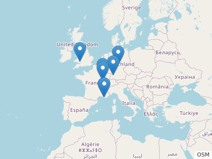 Locations where Termatosaurus fossils were found.