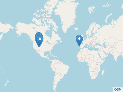 Locations where Torvosaurus fossils were found.