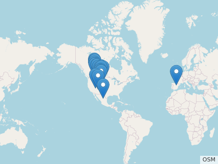 Locations where Trachodon fossils were found.