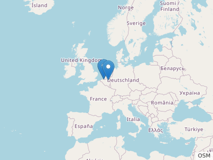 Locations where Turneria fossils were found.