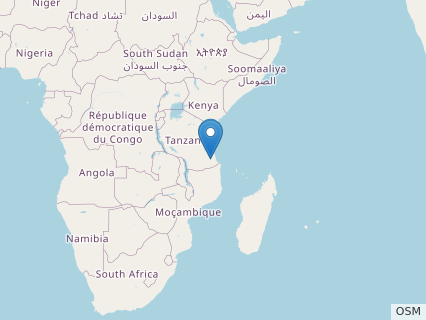 Locations where Wamweracaudia fossils were found.