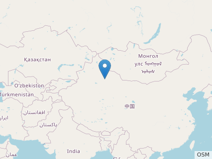 Locations where Xinjiangtitan fossils were found.