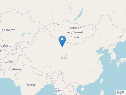 Locations where Xiongguanlong fossils were found.