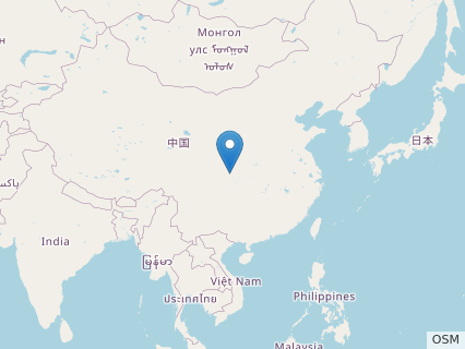 Locations where Xuanhanosaurus fossils were found.