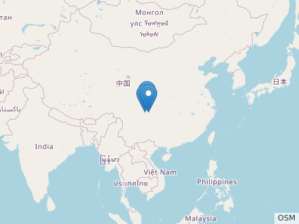 Locations where Yangchuanosaurus fossils were found.