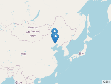 Locations where Yanornis fossils were found.