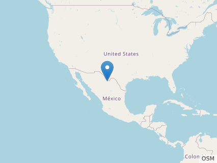 Locations where Yehuecauhceratops fossils were found.