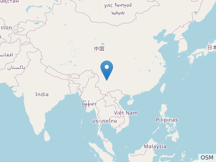 Locations where Yuanmousaurus fossils were found.