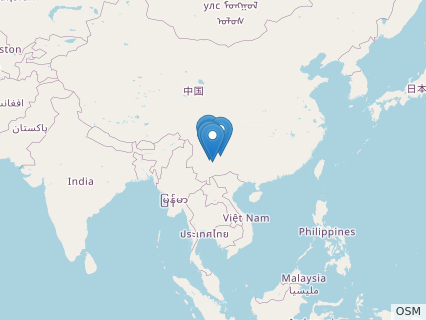 Locations where Yunnanosaurus fossils were found.