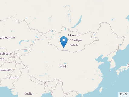 Locations where Zaraapelta fossils were found.